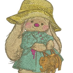 Bunny Mi with elephant handbag embroidery design