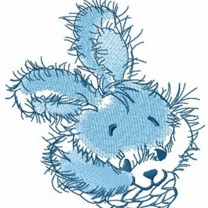 Bunny muzzle with knitted scarf embroidery design