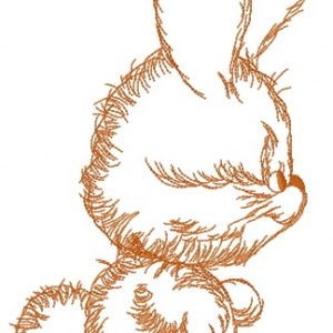 Bunny one color embroidery design