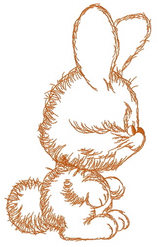Bunny one color embroidery design