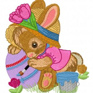 Bunny painting 2 embroidery design