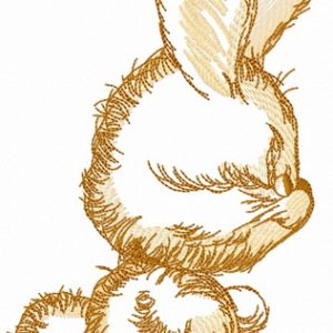 Bunny sketch embroidery design