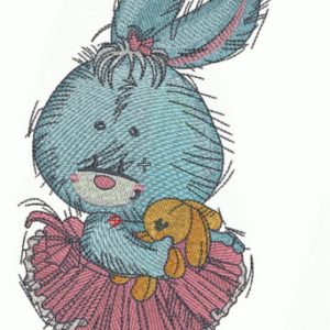 Bunny the ballerina embroidery design