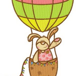 Bunny the balloonist embroidery design