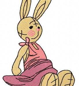 Bunny toy embroidery design