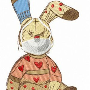 Bunny toy with face mask embroidery design