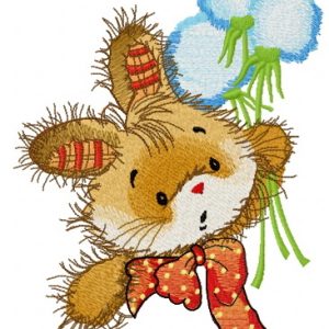 Bunny with dandelions embroidery design