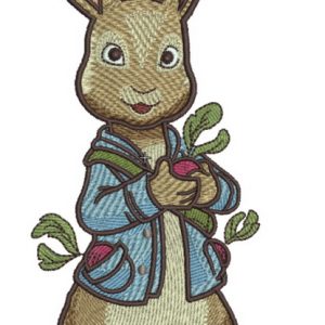 Bunny with radish 3 embroidery design