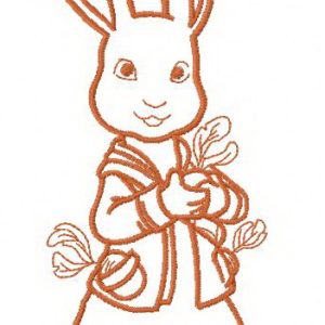 Bunny with radish 4 embroidery design