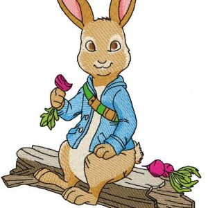 Bunny with radish 4 embroidery design