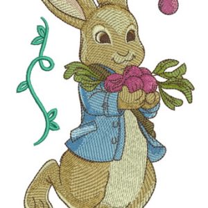 Bunny with radish embroidery design