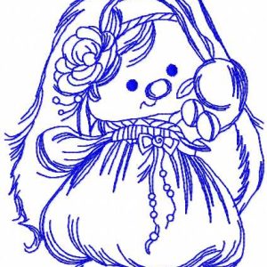 Bunny yoke embroidery design