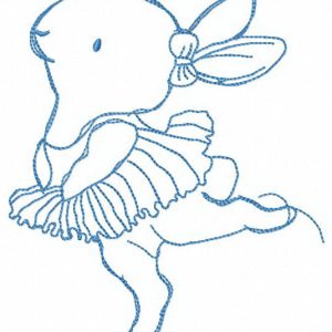 Bunny's ballet embroidery design