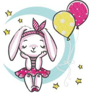 Bunny's birthday party embroidery design