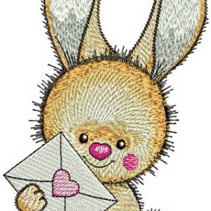 Bunny's letter embroidery design