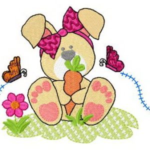 Bunny's picnic embroidery design