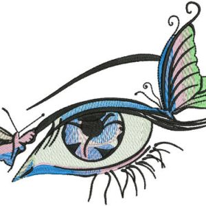 Butterflies in my eye embroidery design