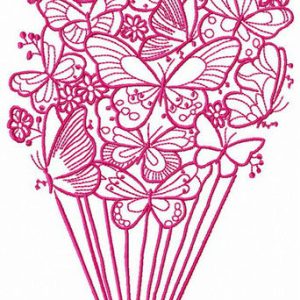 Butterfly hot air balloon embroidery design