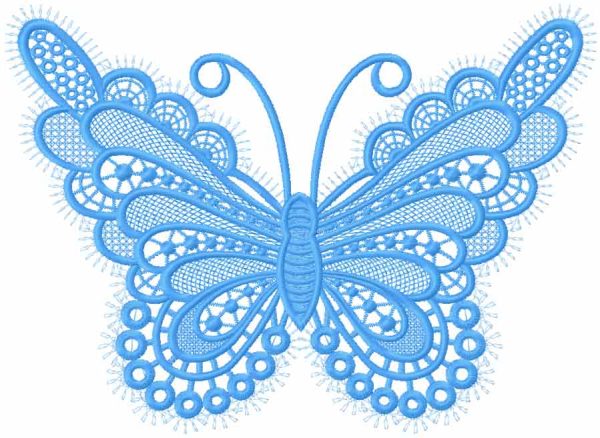 Butterfly lace applique embroidery design