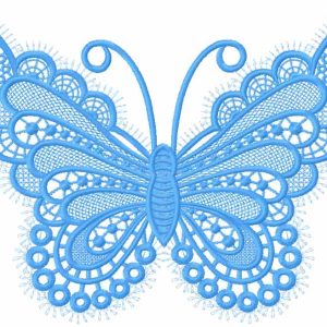 Butterfly lace applique embroidery design
