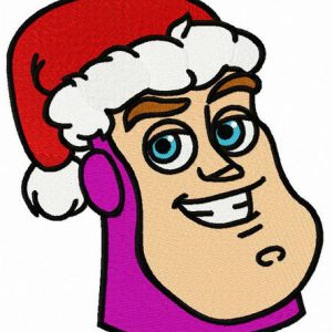 Buzz in Santa hat embroidery design