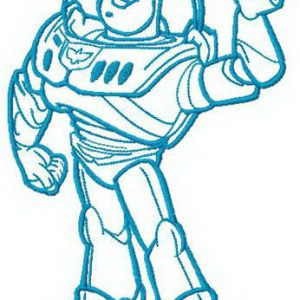 Buzz Lightyear waving hand embroidery design