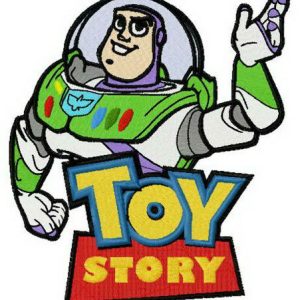 Buzz Toy Story waving hand embroidery design