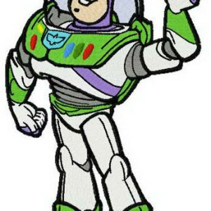 Buzz waving hand embroidery design