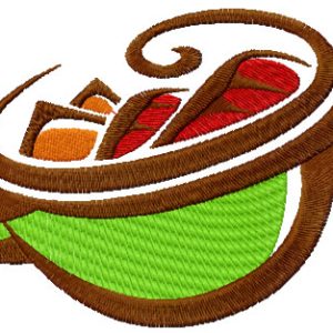 Oriental casserole embroidery design