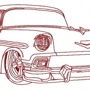 Cadillac 1950's car 2 embroidery design