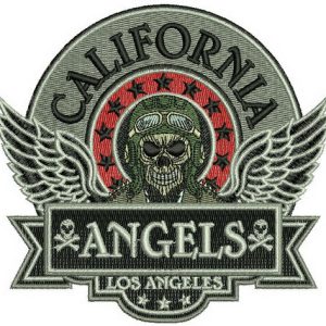 California Angels badge embroidery design