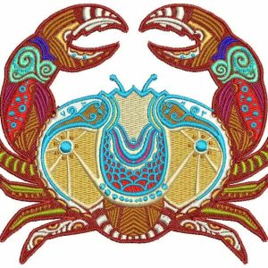 Zodiac sign Cancer embroidery design