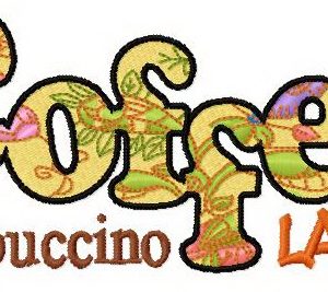 Cappuccino and latte embroidery design