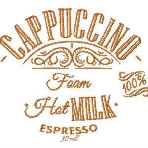 Cappuccino word embroidery design