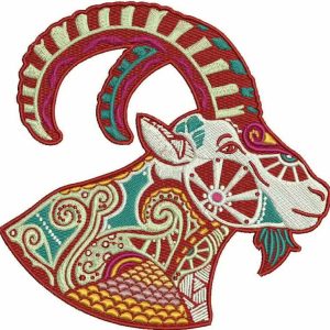 Zodiac Sign Сapricorn embroidery design