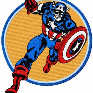 Captain America attack embroidery design