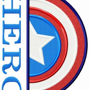 Captain America hero embroidery design