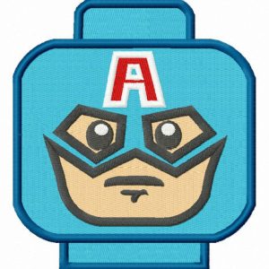 Captain America LEGO head embroidery design