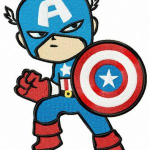 Captain America retreats embroidery design