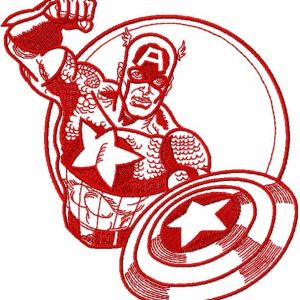 Captain America sketch embroidery design