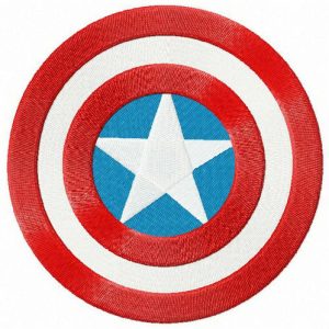Captain America's round shield  embroidery design