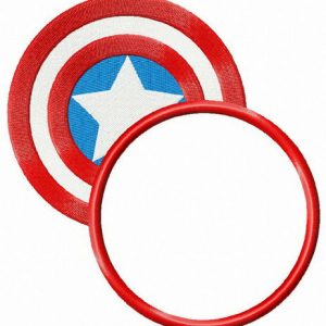 Captain America's shield round badge embroidery design