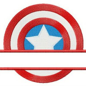 Captain America's shield straignt badge embroidery design