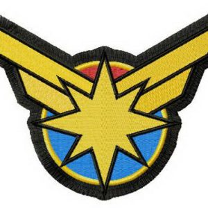 Captain Marvel logo embroidery design