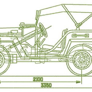 Car plan embroidery design