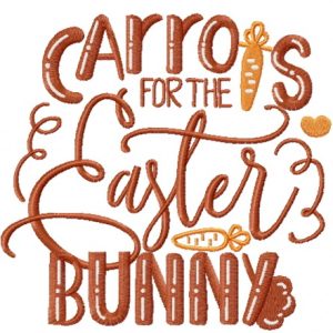 Carrots for the Easter bunny embroidery design
