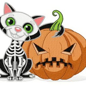 Cat's halloween embroidery design