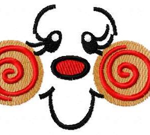Happy cartoon face 2 embroidery design