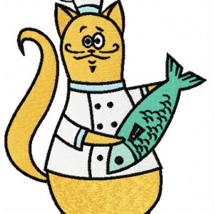 Chef cat 10 embroidery design