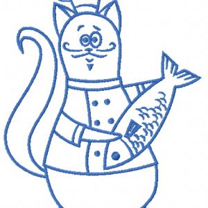 Chef cat 11 embroidery design